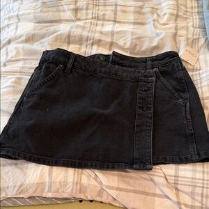 Free People Black Denim Skort